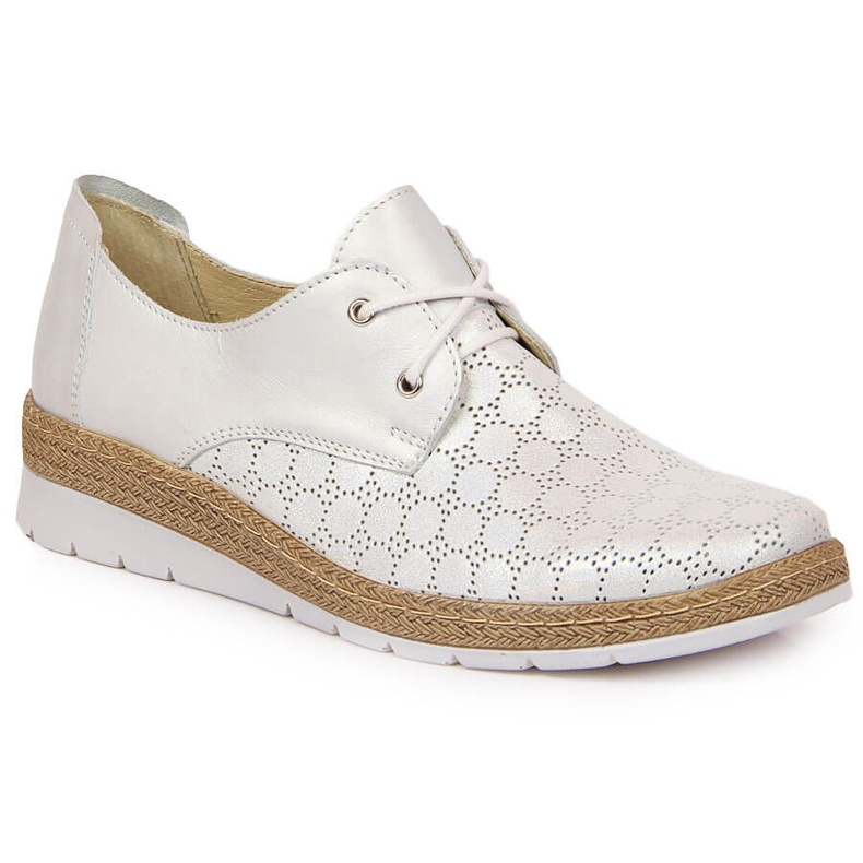 Comode scarpe da donna in pelle, argento Helios 401 1