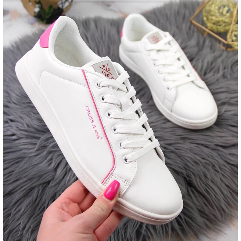 Sneakers da donna bianche con Cross Jeans in ecopelle JJ2R4024C bianco 2