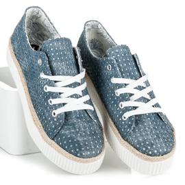 Kylie Sneakers traforate sulla piattaforma blu 1