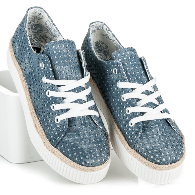 Kylie Sneakers traforate sulla piattaforma blu 1