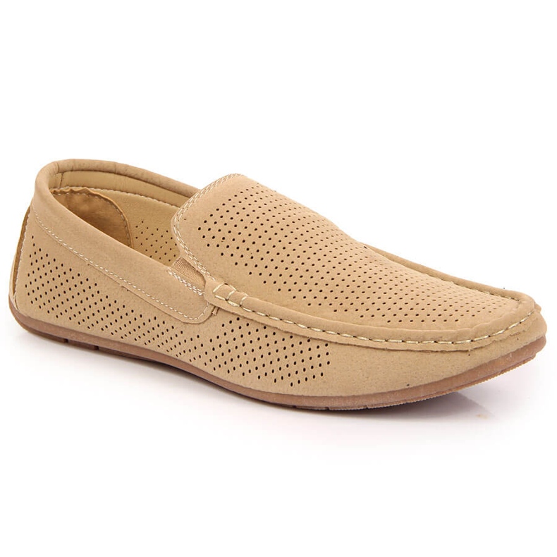 Mocassini uomo beige traforati NEWS 2