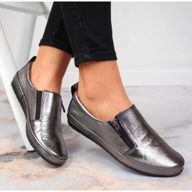 T.Sokolski Scarpe da donna in pelle con cerniera, argento T. Sokolski d'argento 1