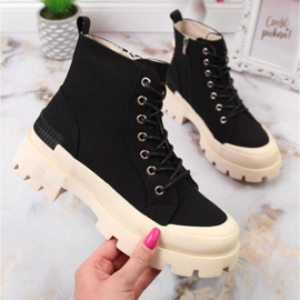 S.Barski Sneakers da donna DA nere sulla piattaforma nero 1