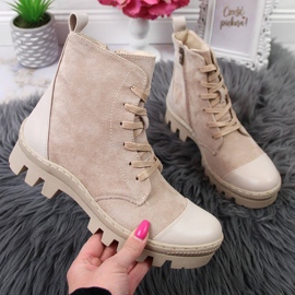 S.Barski Sneakers da donna beige con plateau DA 1