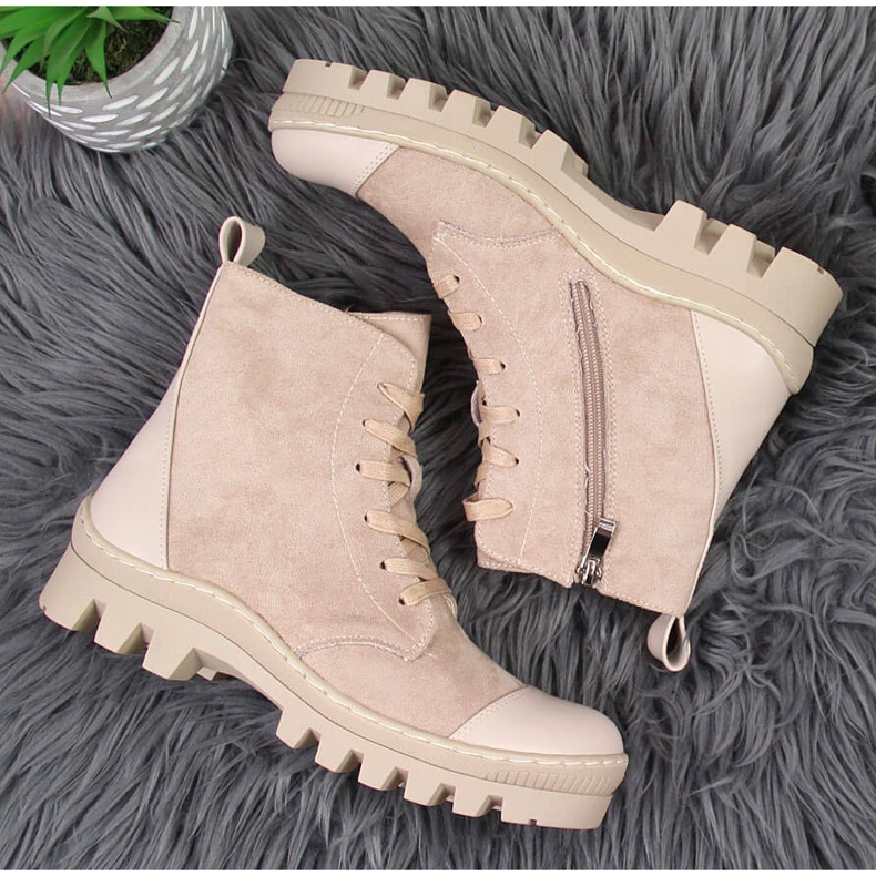 S.Barski Sneakers da donna beige con plateau DA 2
