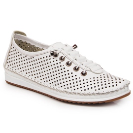 Scarpa da donna Artiker in pelle traforata bianca 1
