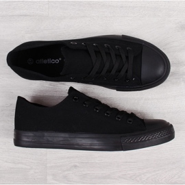 Sneakers basse da uomo Atletico tutte nere nero 1