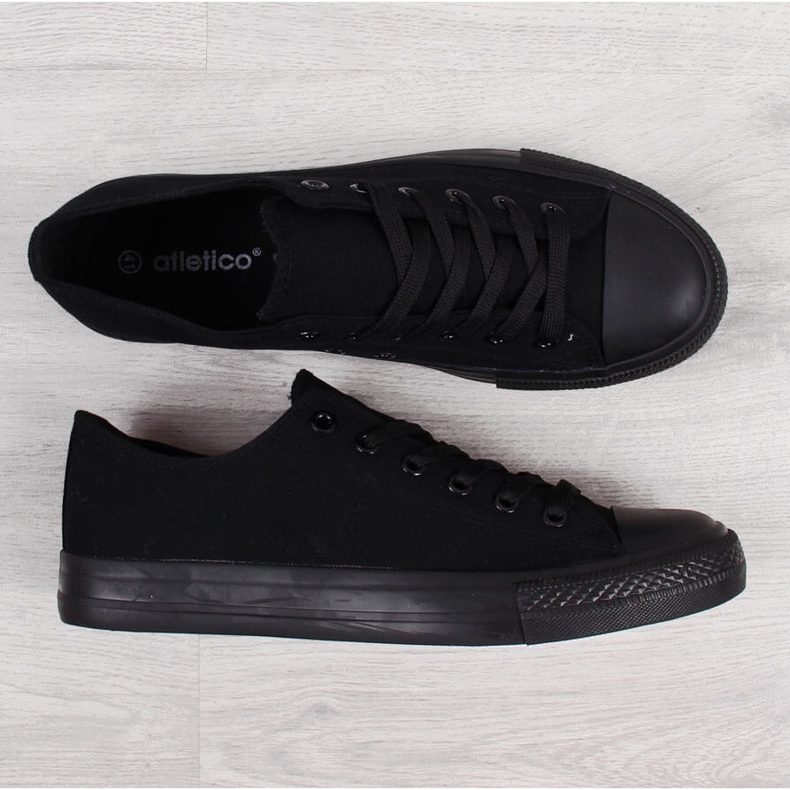 Sneakers basse da uomo Atletico tutte nere nero 1
