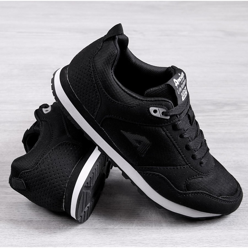 Scarpe sportive da uomo nere American Club nero 2
