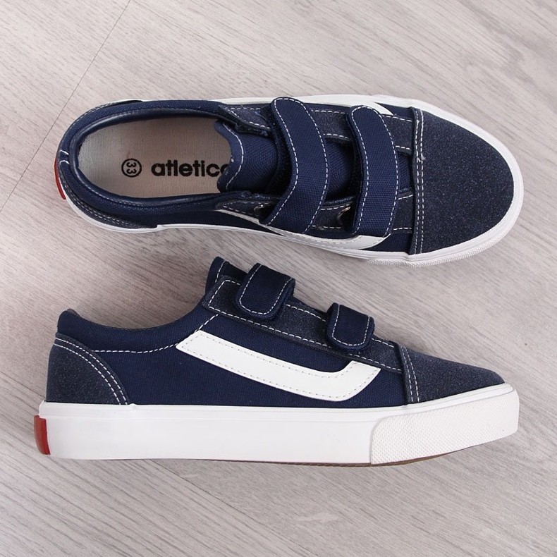 Sneakers da bambino Atletico blu navy con velcro 1