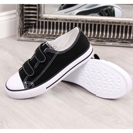 Sneakers nere da bambino Atletico nere con chiusura strappo nero 1