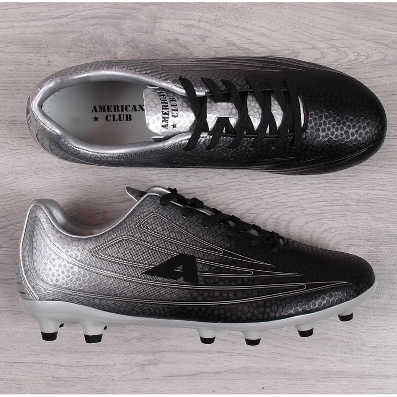 Scarpe da calcio da uomo nere e argento American Club nero/argento 1