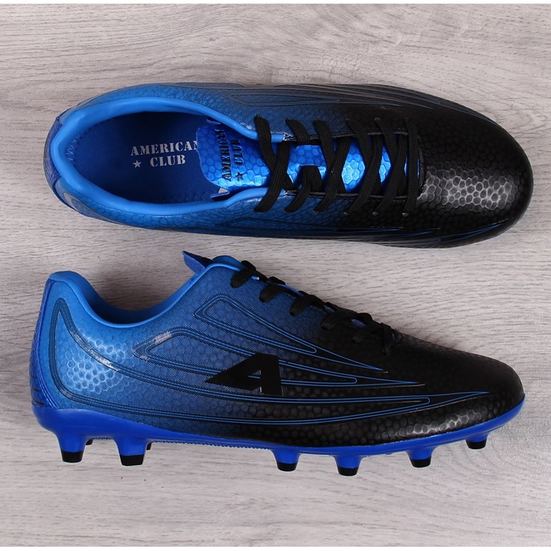 Scarpe da calcio da uomo nere e blu American Club nero blu 1