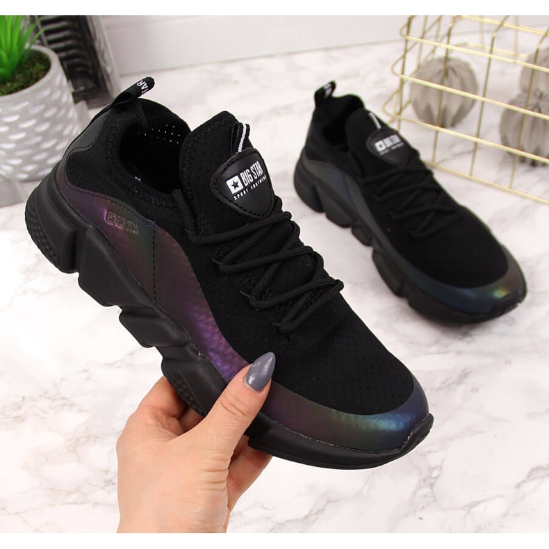Scarpe sportive da donna nere Big Star FF274A053 benzina nere nero 2