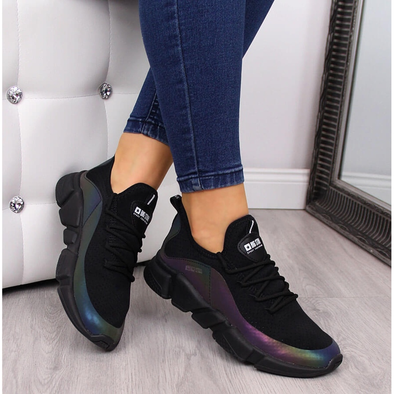 Scarpe sportive da donna nere Big Star FF274A053 benzina nere nero 1