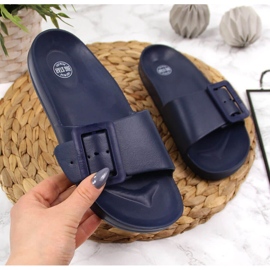 Ciabatte da mare da donna in schiuma blu navy Big Star FF274A388 2