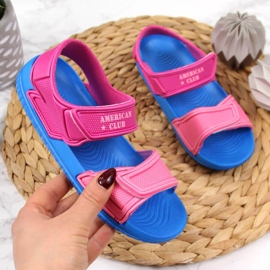 Sandali American Club in schiuma con velcro per ragazze rosa 1