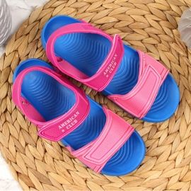 Sandali American Club in schiuma con velcro per ragazze rosa 2