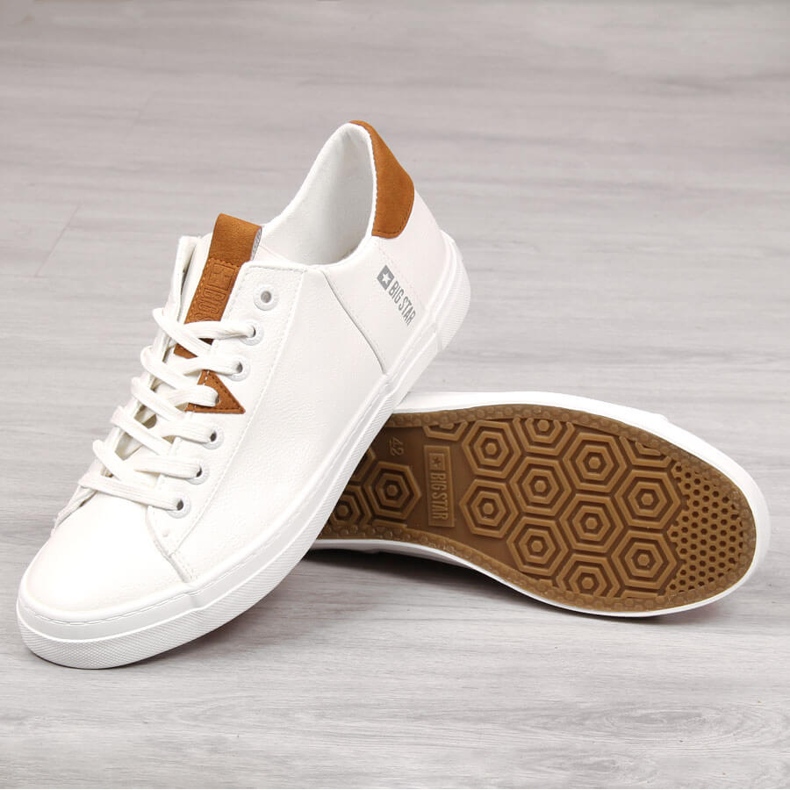 Sneakers basse da uomo in ecopelle bianche Big Star GG174025 bianca 2