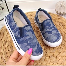 Sneakers slip on ciabatte per la scuola materna blu navy Atletico 1