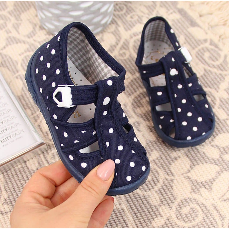Ciabatte da bambina, sandali Nazo blu navy 1
