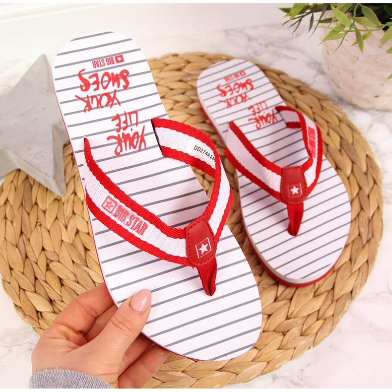 Red Big Star DD274A249 infradito da spiaggia rosse da donna rosso 2