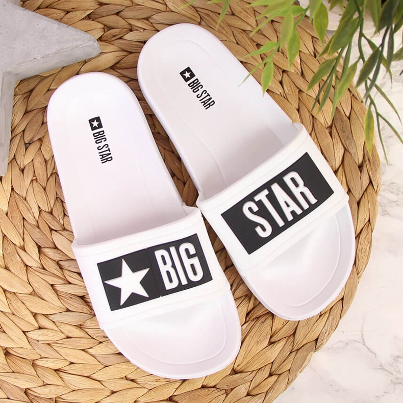 Ciabatte bianche da bambino per la piscina Big Star DD374151 bianca nero 2