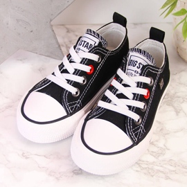 Sneakers da bambino basse nere Big Star HH374090 bianco nero 2