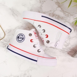 Sneakers da bambino bianche con zip Big Star HH374083 bianca 2