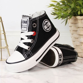 Sneakers da bambino nere con cerniera Big Star HH374084 nero 1