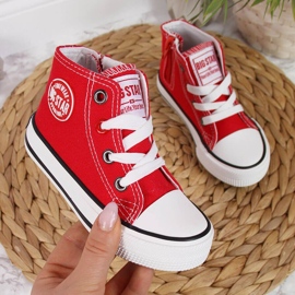 Sneakers da bambino con cerniera rossa Big Star HH374086 rosso 1