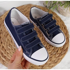 Sneakers basse da bambino Atletico blu navy con velcro 1