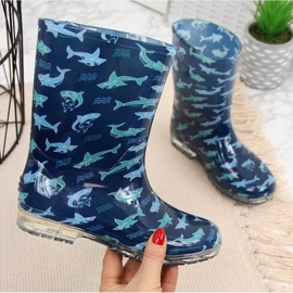 T.Sokolski Galosce da bambino con squali blu navy di T. Sokolski 1