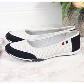 Ballerine Filippo da donna traforate bianche e blu navy bianco 1