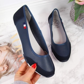 Ballerine da donna in pelle blu navy Filippo 2