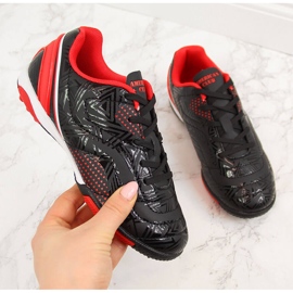 Scarpe sportive per erba per bambini American Club nere e rosse nero rosso nero 1