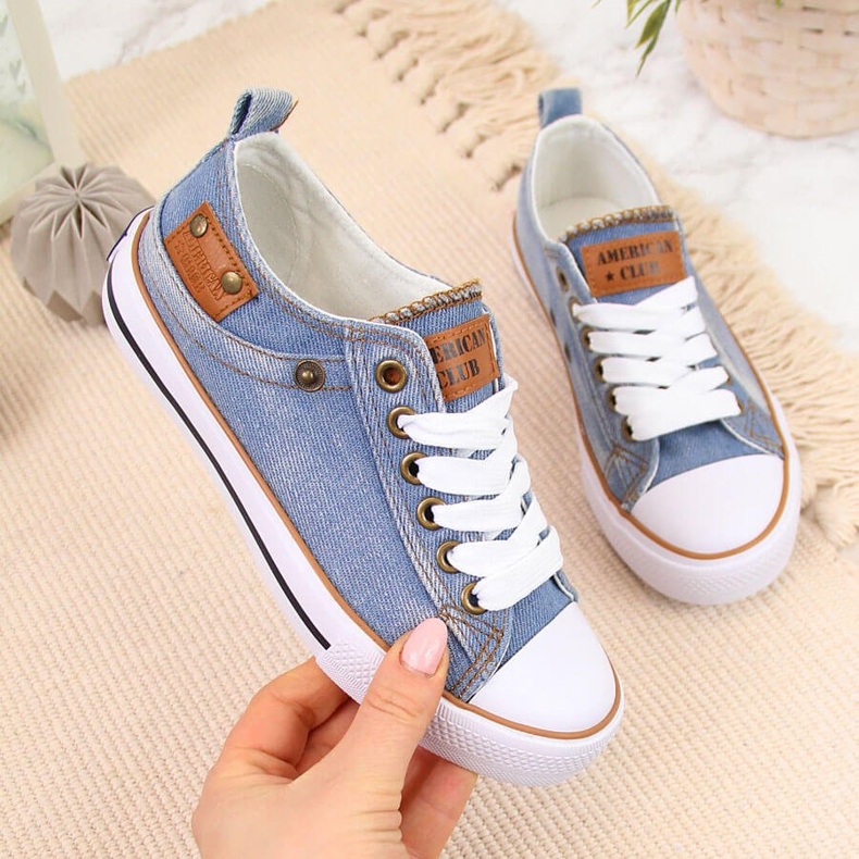 Sneakers da bambino American Club blu denim blu 1