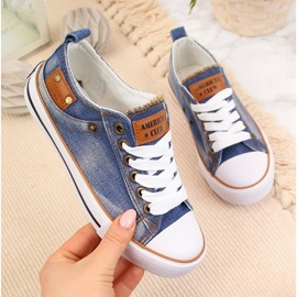 Sneakers basse da bambino blu navy American Club 1