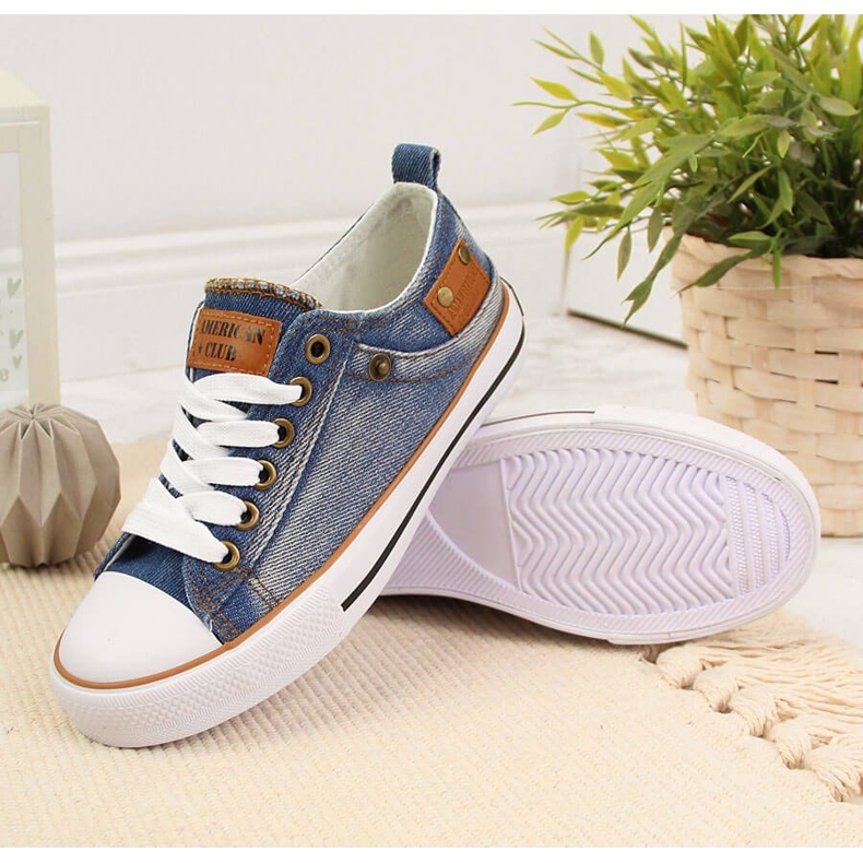 Sneakers basse da bambino blu navy American Club 2