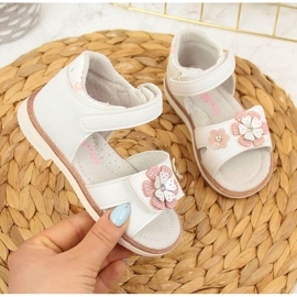 Sandali bianchi con velcro per ragazze American Club bianca 1
