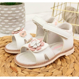 Sandali bianchi con velcro per ragazze American Club bianco 2
