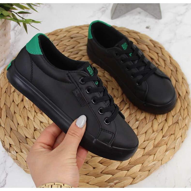 Sneakers da bambino basse in ecopelle nere Big Star DD374147 nero 1
