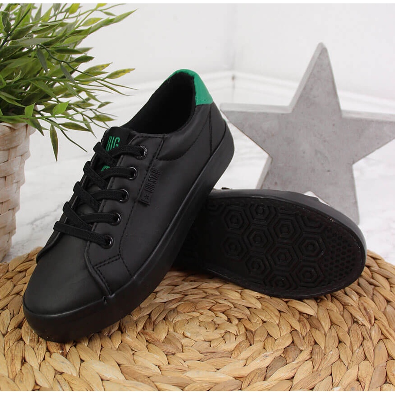 Sneakers da bambino basse in ecopelle nere Big Star DD374147 nero 2