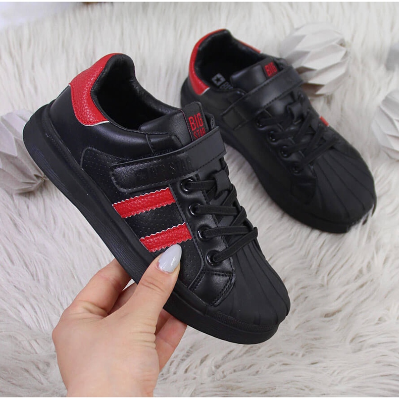 Scarpe sportive per bambini con velcro Big Star GG374022 nere nero 1