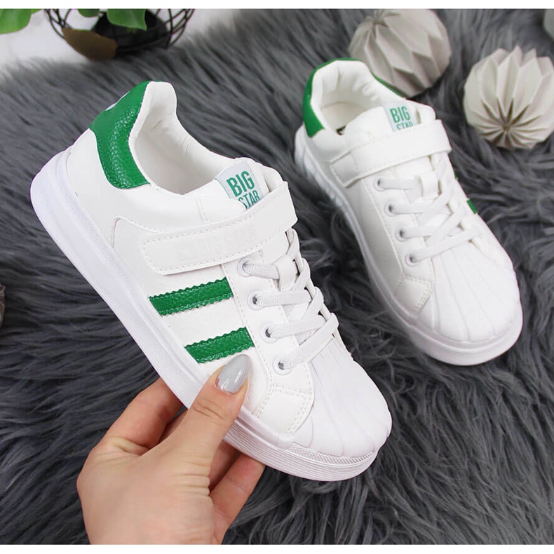 Scarpe sportive da bambino con velcro Big Star GG374019 bianche bianco 1