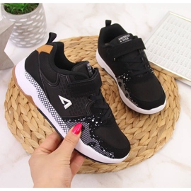 Scarpe sportive per bambini Black American Club con velcro nero 1