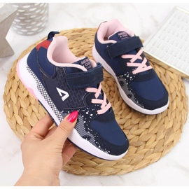 Scarpe sportive da bambina con velcro blu navy American Club 1