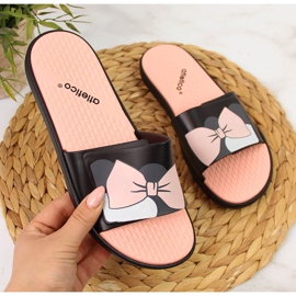 Ciabatte da spiaggia nere da donna Atletico con velcro nero 2