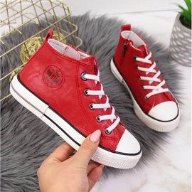 Sneakers da bambino in ecopelle rossa Big Star II374005 rosso 1