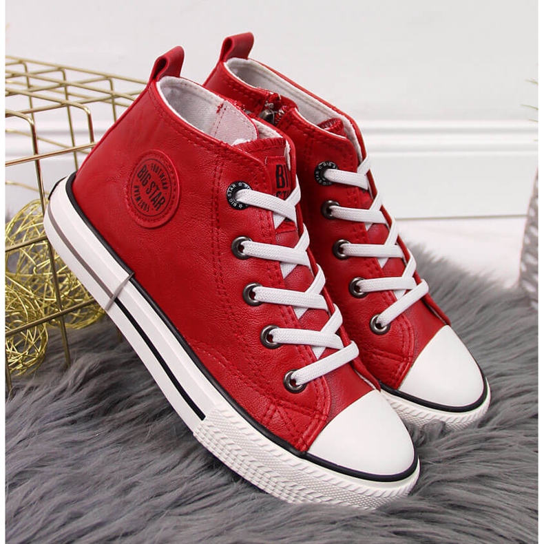 Sneakers da bambino in ecopelle rossa Big Star II374005 rosso 2